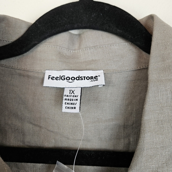 Feelgoodstore 100% Linen Shirt dress Size 1X NWOT - Picture 6 of 7